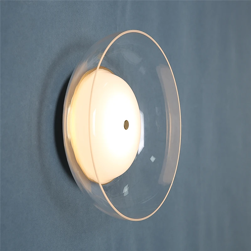 

Современные настенные светильники из прозрачного стекла, скандинавское светодиодное освещение, настенные светильники для чаши, гостиная, спальня, прикроватная лампа, светильники для внутреннего декора