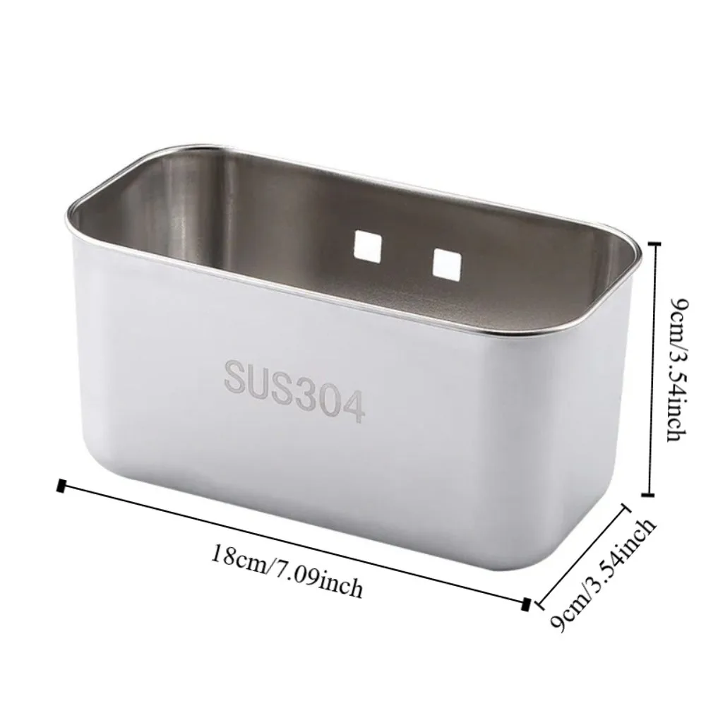 304 حوض الفولاذ المقاوم للصدأ سلة مصفاة معلقة مربع المدمجة المطبخ القمامة تصفية سهلة التنظيف استنزاف بسرعة #6