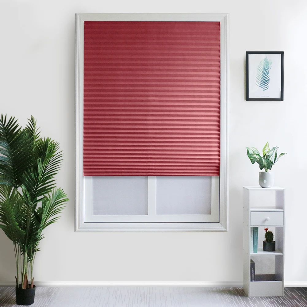 Shades Blinds Pleated Blackout Decorative Bright Color Multipurpose Curtain Kitchen Supplies