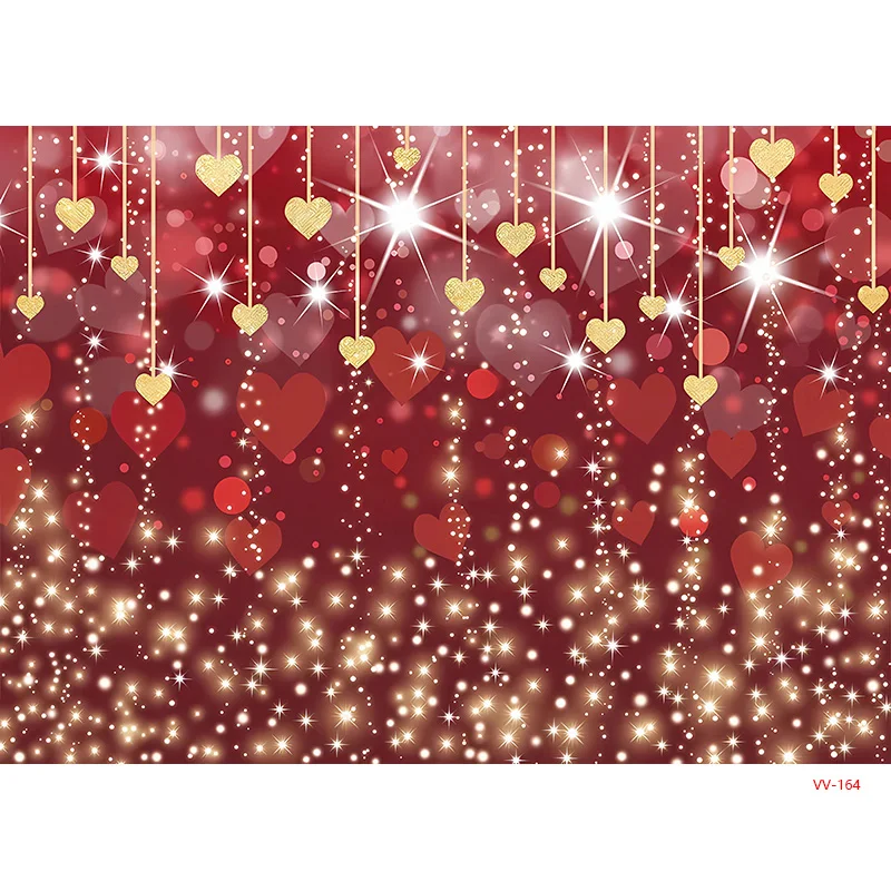 SHENGYONGBAO Bokeh Abstract Dream Photography Backdrops Red Heart Valentine's Day Romantic Love Photo Studio Background RQ-12