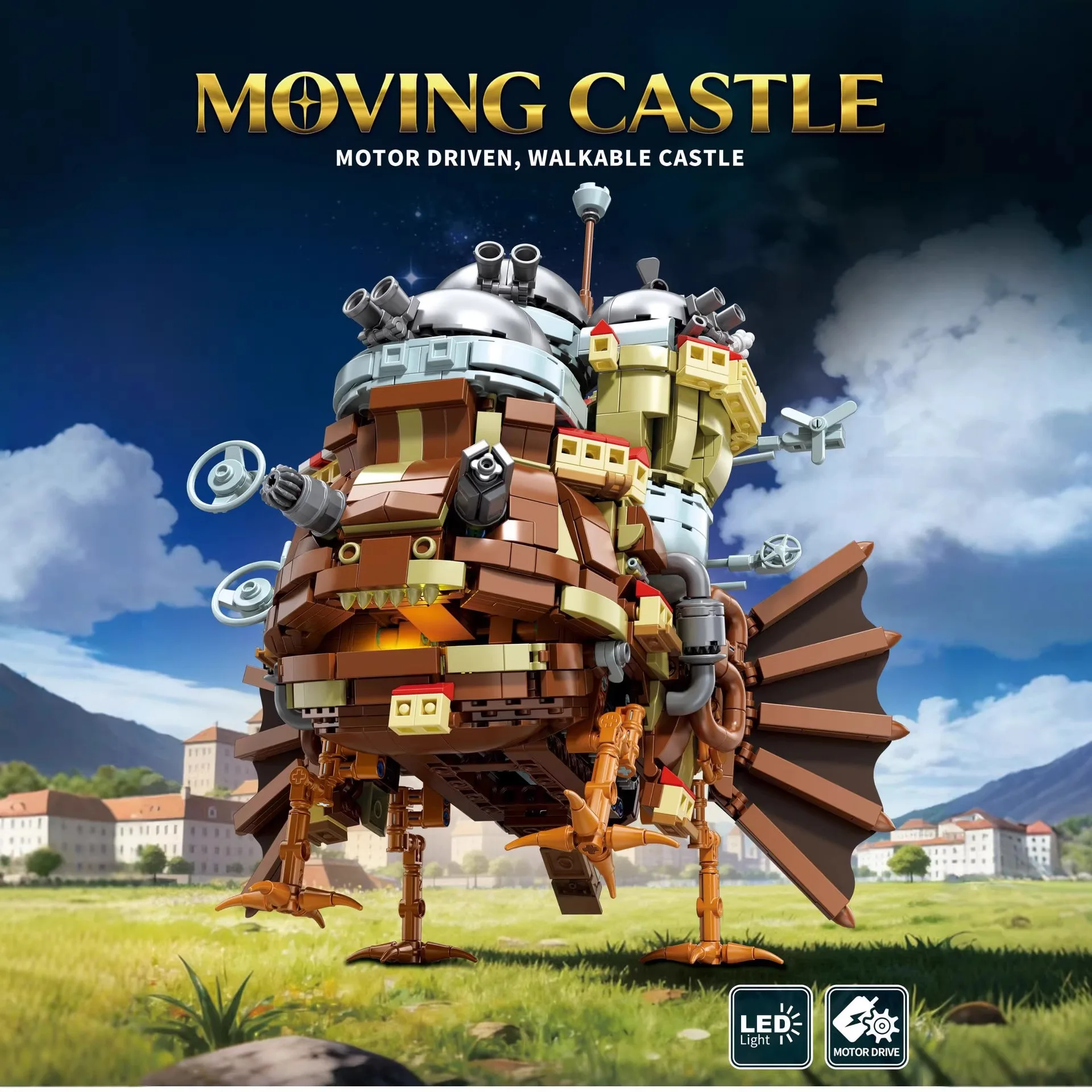 

Конструктор «Ходячий замок» по мотивам японского аниме, 3D-модель, сборные кирпичики, игрушка для детей, подарок от Санты DK7077