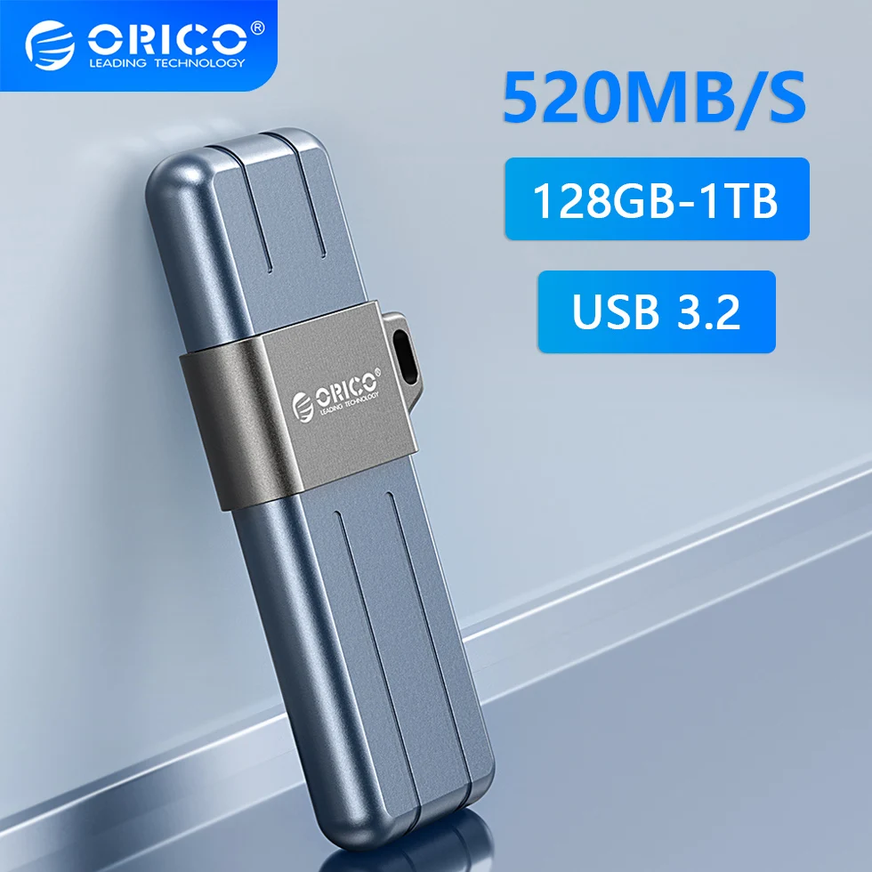 ORICO Portable Solid State Disk USB 3.2 Flash Drives Stick Pendrive 128GB 1TB On Key Mini Pen Driver 3.0 for Camera PC Laptop TV