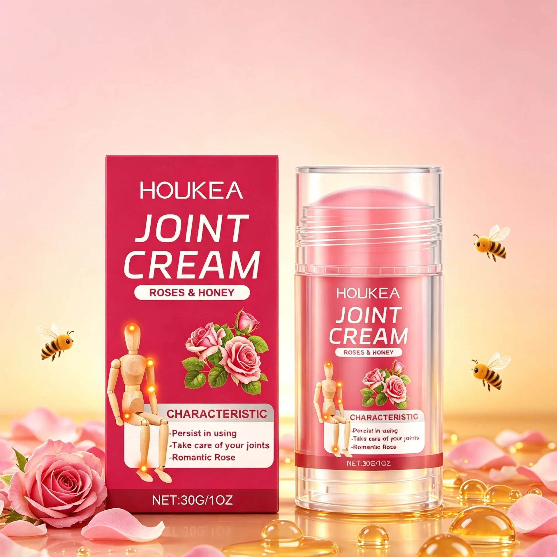 Rose Honey Nourishing Moisturizing Balm Stick Whole Body Dry Skin Repair Anti-Crack Hydrating Solid Lotion Stick Skin Care Cream