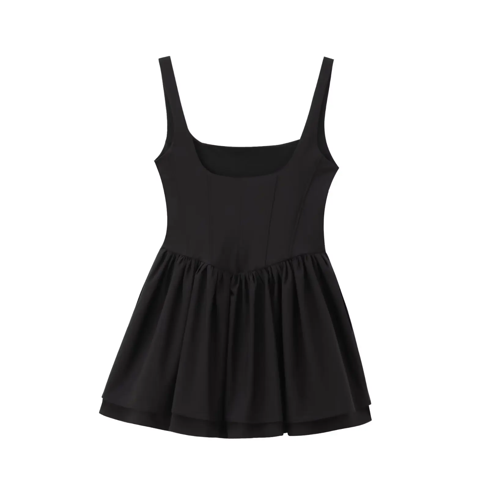 Fashion Solid Sling Mini Dress For Women Square Collar Sleeveless Backless Evening Party Short Dresses Female Club Chic