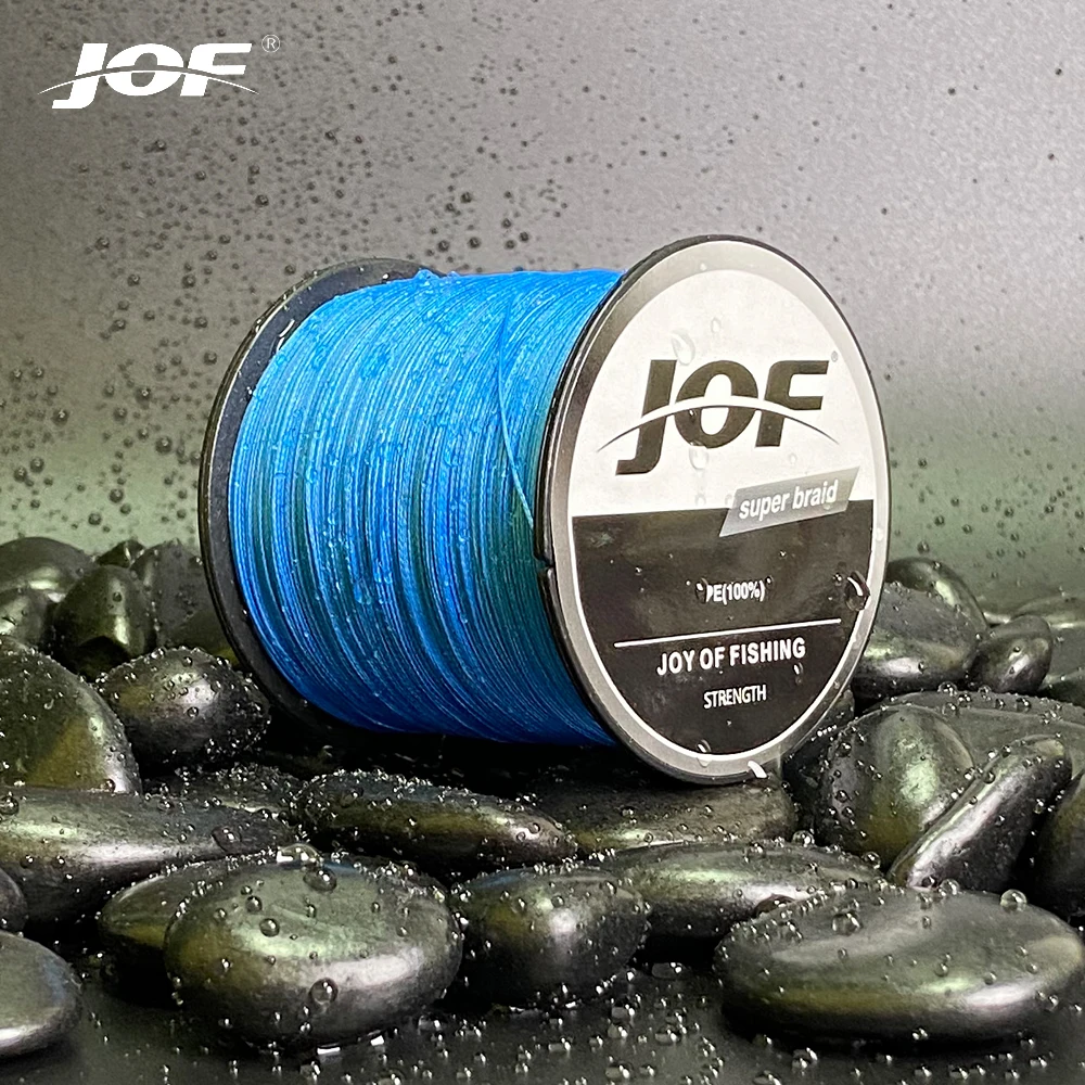 JOF 9 Colors 300m/500m/1000m PE Braided X4 Strand Fishing Line 8LB-80LB Super Strong PE Fishing Line for Saltwater Freshwater