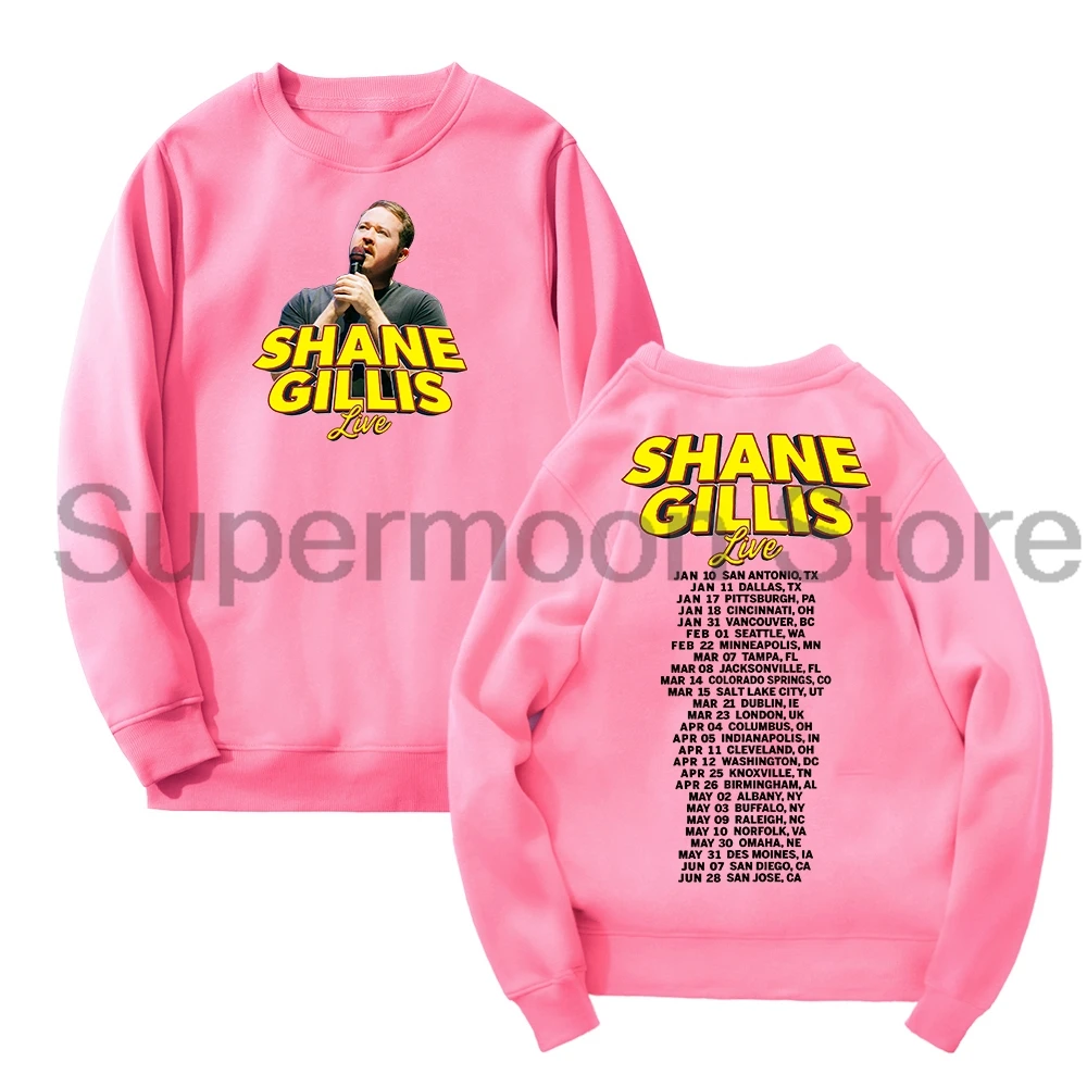 Shane Gillis Live 2025 Merch Crewneck للجنسين كم طويل ملابس الشارع الشهير للنساء والرجال ملابس عصرية