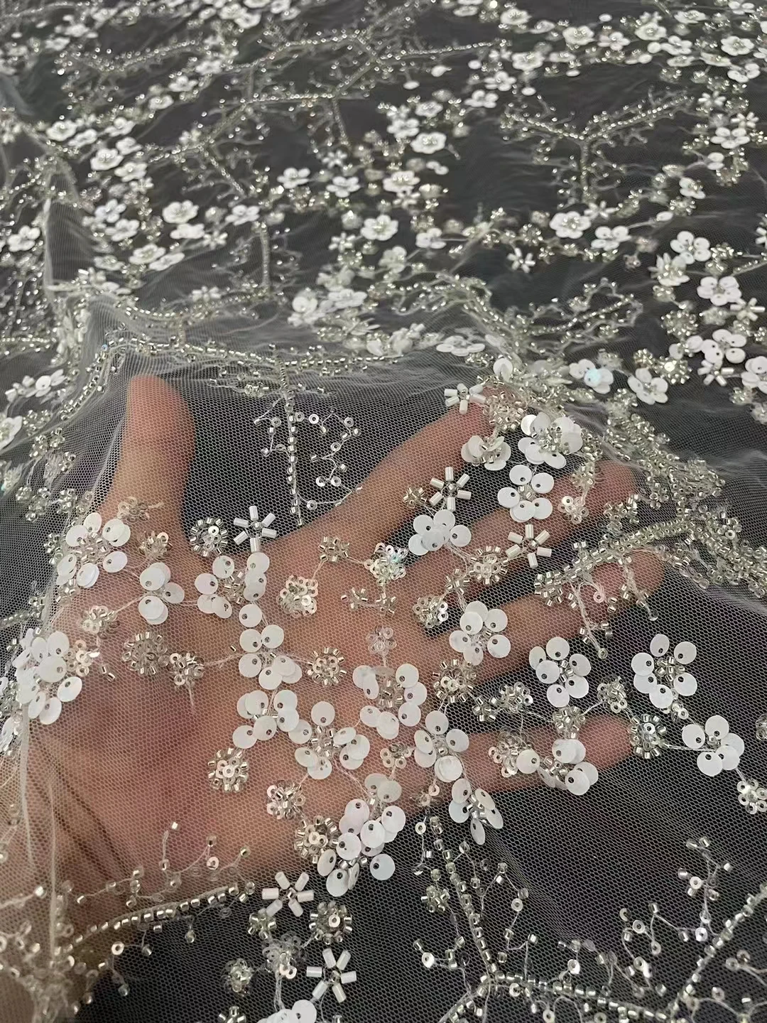 

2025 New high-end heavy industry lace embroidery bead tube + sequins, elegant and fashionable wedding evening dress