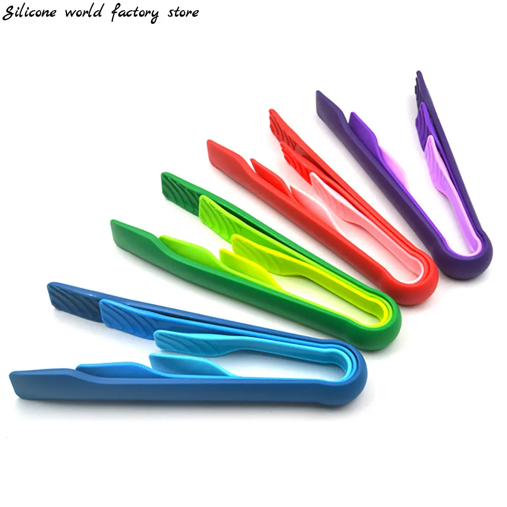 Silicone world 3pcs PP Food Tong Kitchen Tongs Non-slip Cooking Clip Clamp BBQ Salad Tools Kitchen Accessories Cake Food Clip