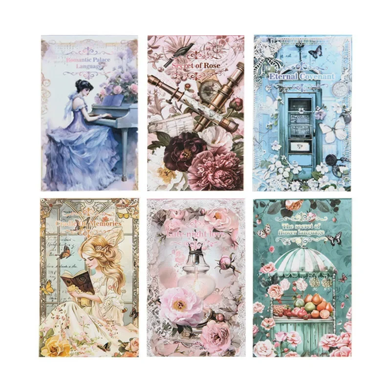 50 Pcs Vintage Decorative Paper DIY Scrapbooking Collage Junk Journal Aesthetics Stationery Planner Decor Paper