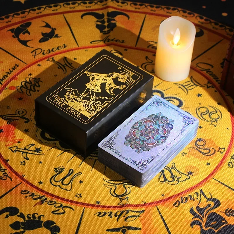 New Gilding Laser Rider-Waite Tarot Party Board Game Card Suit Divination Future Fortune Telling Collection Waterproof Poker