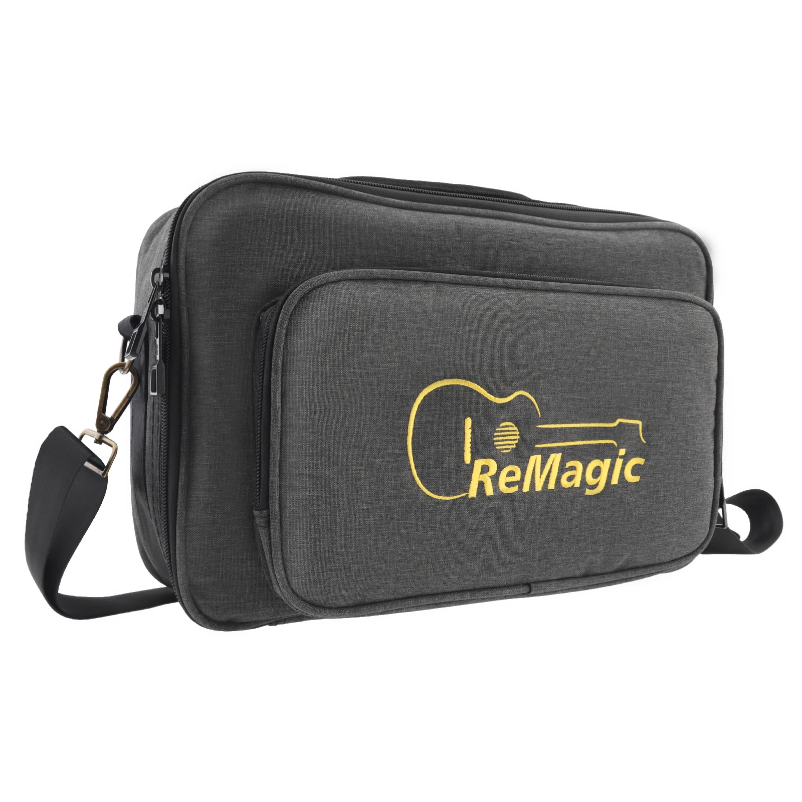 34 x 22 x 9 cm Padded Guitar Pedalboard Travel Carrying Bag Fit for Bo ss / NUX / Mooer with Shoulder Strap & Soft Fleece Lining