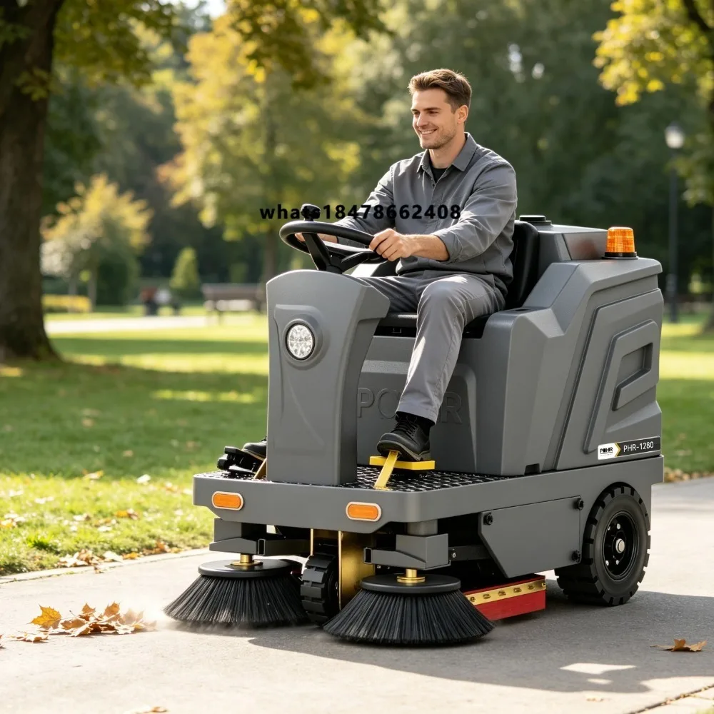 New Commercial Garage Road Sweeper Hot Sale Products Wholesale Battery Operated Drive Floor Sweeper Washing Cleaning Equipment