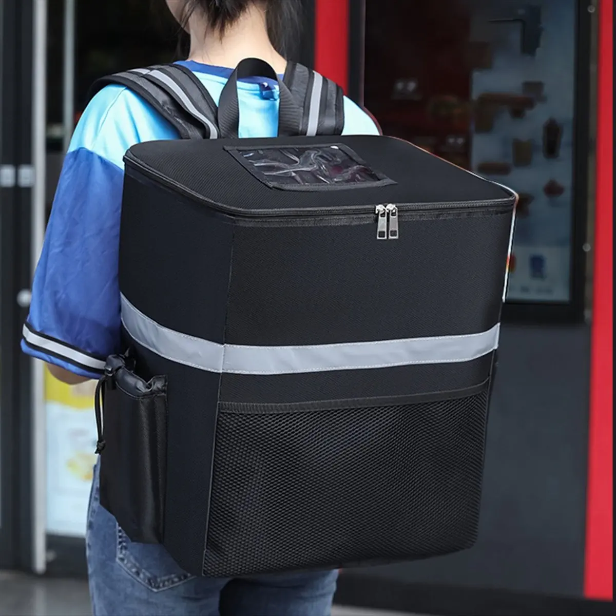 DT81 Insulated Delivery Backpack - Thermal Food Delivery Bag for Riders, 35L Large Capacity Takeout & Grocery Backpack