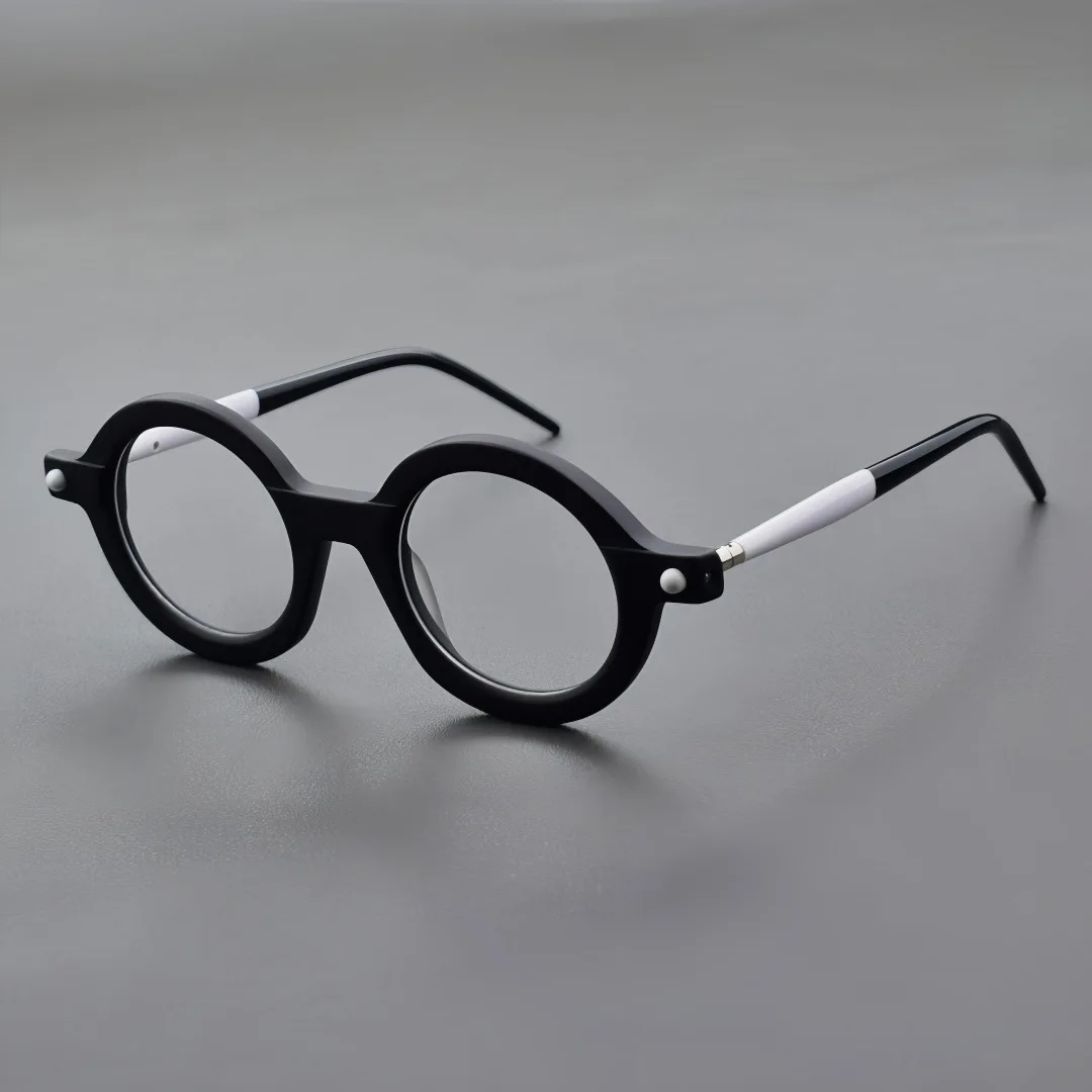 

Niche Handmade Acetate Retro Round Men Eyeglass Frame Top Designer Women Anti Blue Light Optical Prescription Custom Eyeglasses