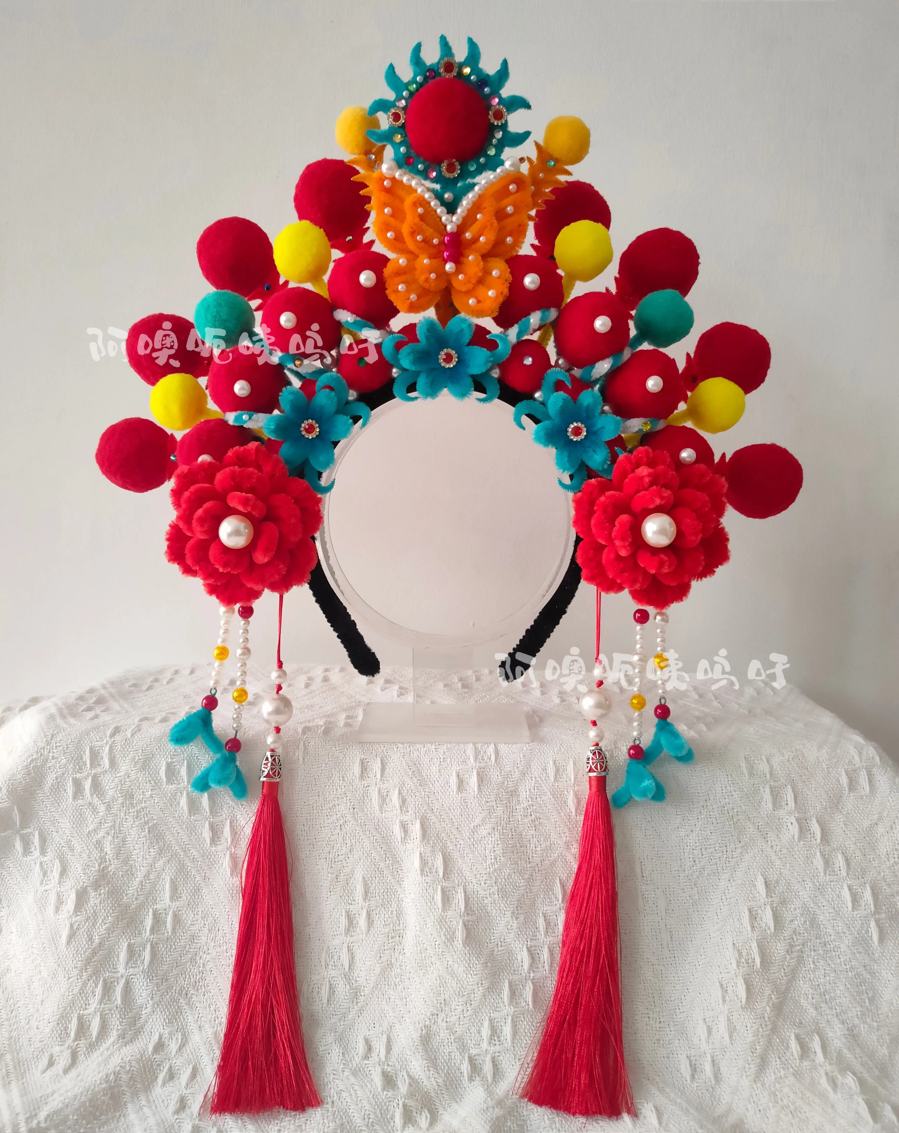 

National Style Opera Peking Opera New Year Jewelry Twist Stick Headband Handmade DIY Headgear Material Package
