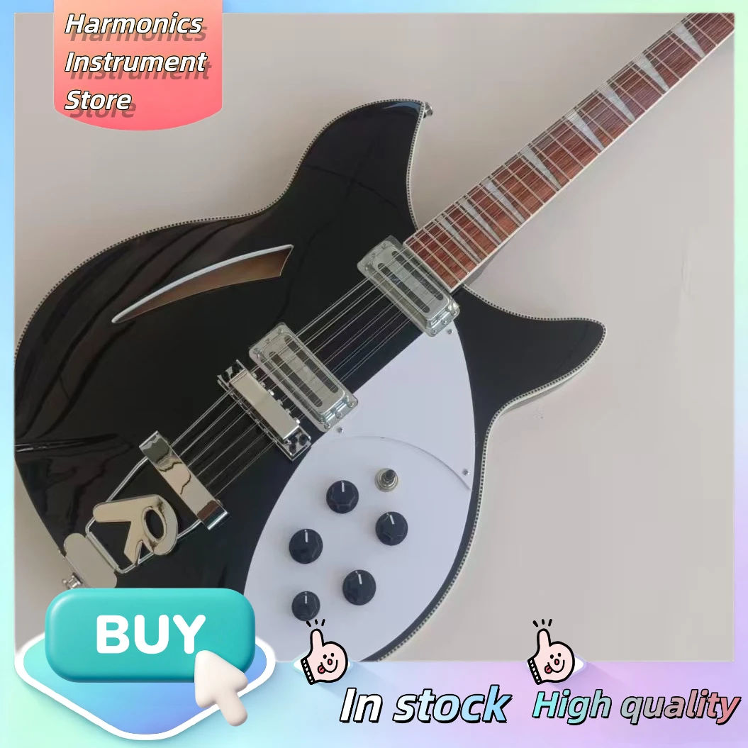 RIC 360 Electric Guitar Toaster Pickups Semi-Hollow F-Hole Classic Rock Pop Stage Performance Guitar Explosive Strength