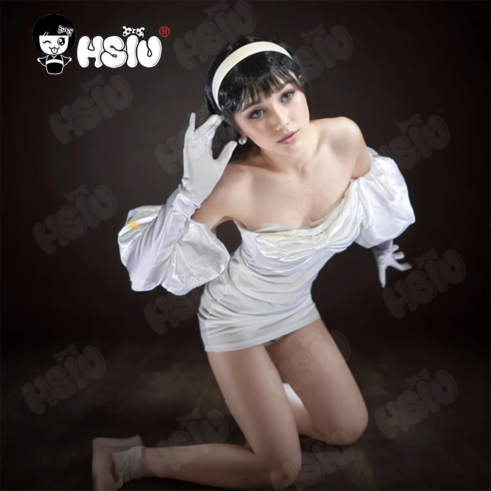 Sua Cosplay Clothing Wig Fiber synthetic wig  short black Wig「HSIU 」White dress Full Anime alien stage cosplay Costume Wig