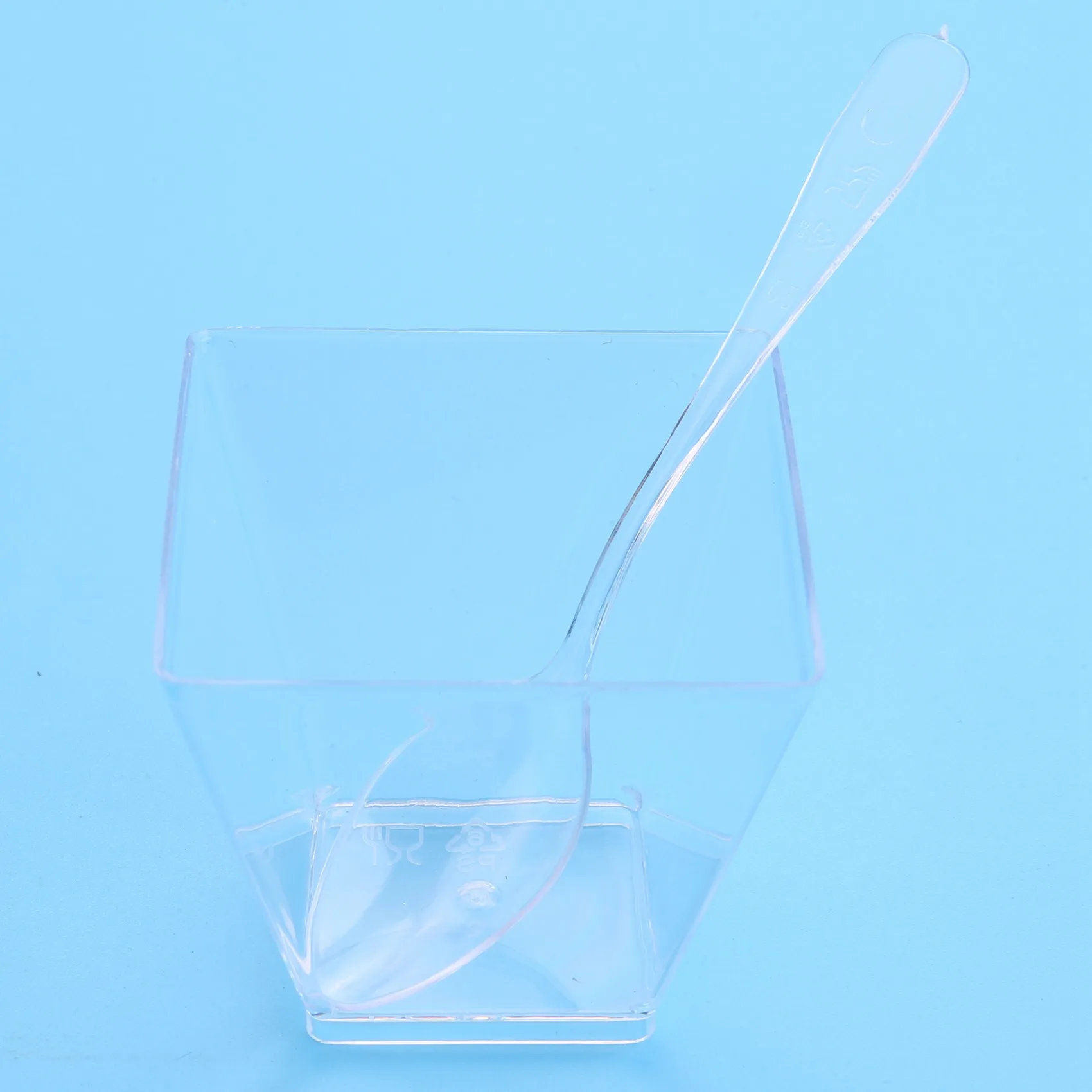 Pack Of 50 Dessert Cups With Spoons, 60Ml Dessert Bowls Set, DIY Plastic Dessert Cups, Reusable Trapezoid Cups Set-B61B