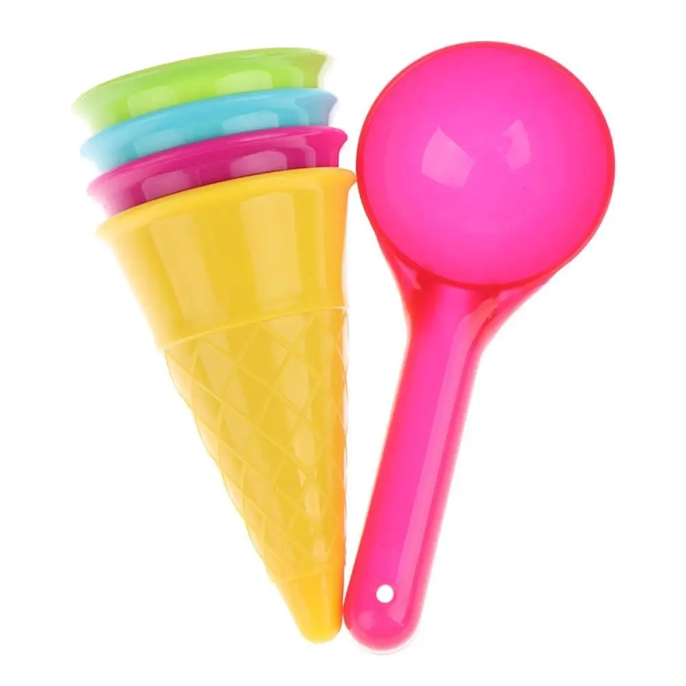 

Summer Beach Sand Play Toys Ice Cream Cone Spoon Set Sand Bucket Pit Tool Outdoor Toys for ifts