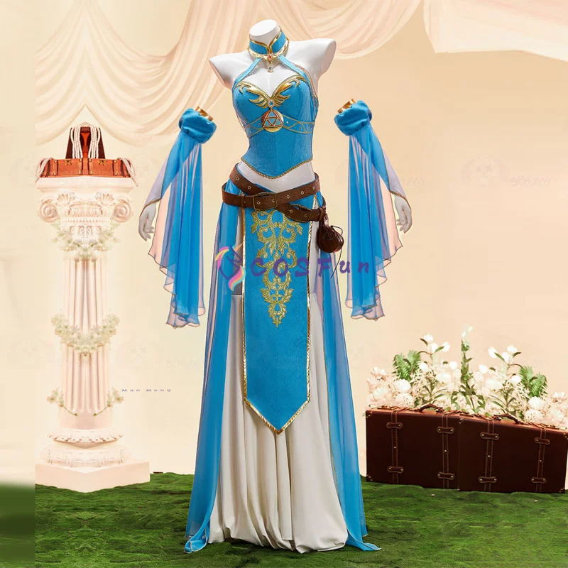 

Knight Zelda Cosplay Costume Sexy Dress Lovely Uniform Halloween Party Anime Role Play Outfit Women COSFun