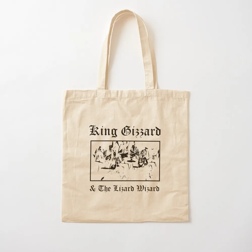 King Gizzard and the Lizard Wizard Metal (black on white) Tote Bag tote bag woman Canvas Tote Bag