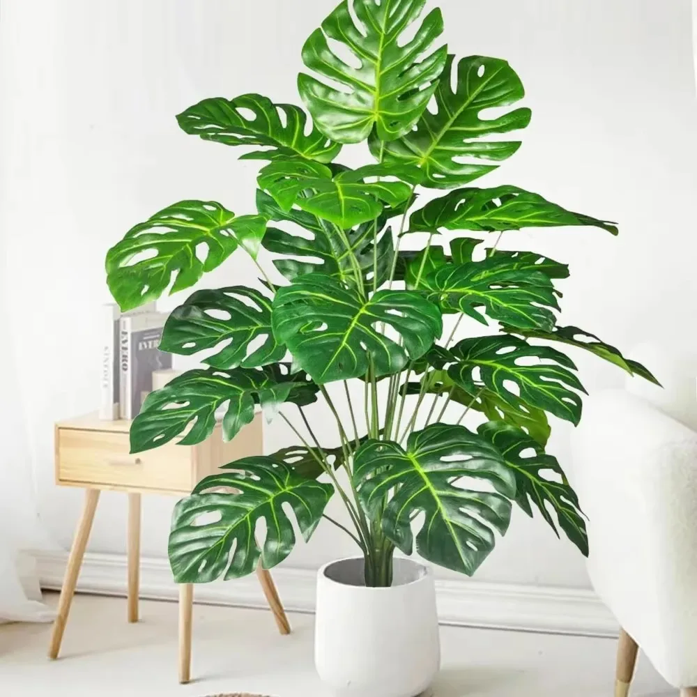 

Artificial Plants Large Tropical Palm Tree Fake Banana Plants Leaves Real Touch Plastic Monstera for Home Garden Party Decortion