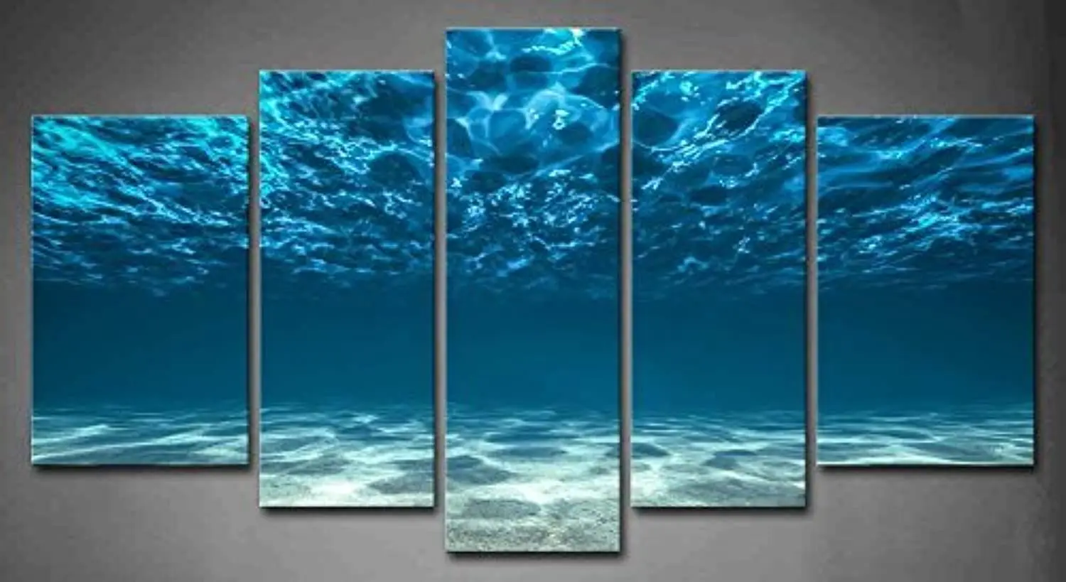 5 Fancy Dress Blue Ocean Floor View Under Surface Wall Art Painting Picture Print On Canvas Sea Landscape Artwork For Home Decor