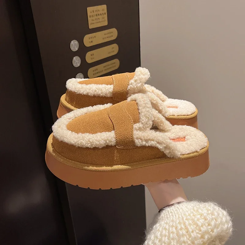 2024 Winter Fashion New Women's Thick-soled Plush Warm and Comfortable Cotton Slippers