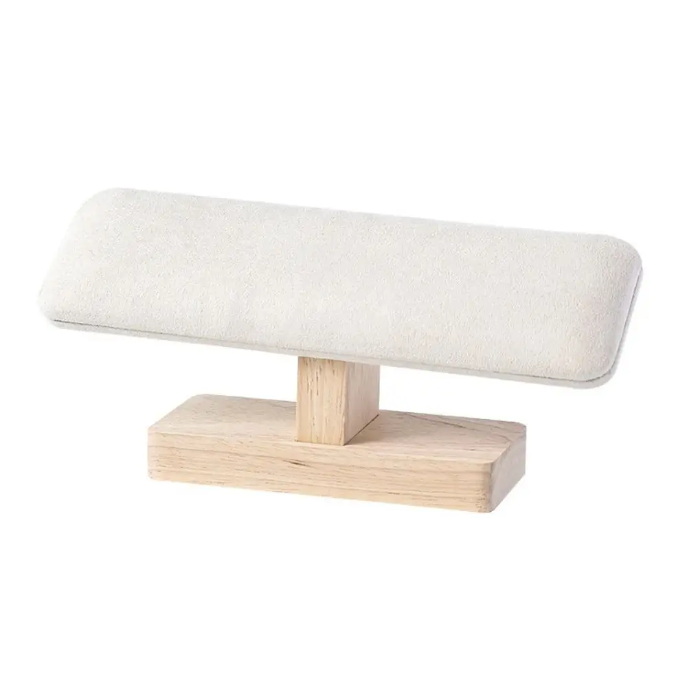 Wooden Bracelet Display Stand Velvet Watch Display Jewelry Chain Holder Vertical T-bar Jewelry Organizer Bar Home Decor
