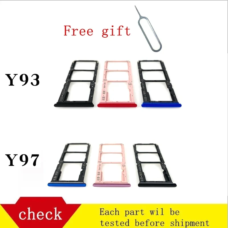 Sim Card Tray Holder, Slot Adapter, Micro SD Card Tray Holder, Free Eject Pin Key Tool,for  VIVO Y93, Y93S, Y97, Z3