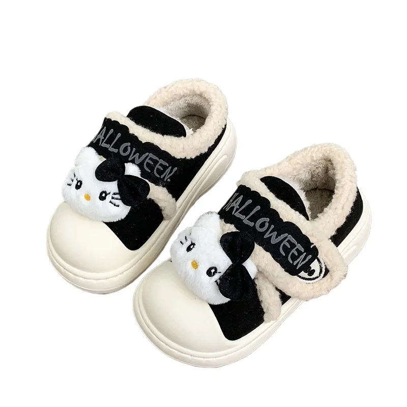 Sanrio herfst en winter Hello Kitty schattige warme damesschoenen cartoon antislip dikke zolen outdoorkleding pluche katoenen schoenen