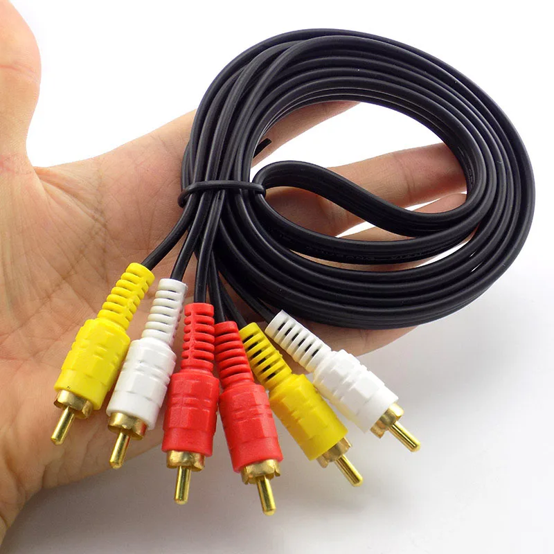 Złącze 3 RCA męskie na 3 RCA męskie Wtyczka Muzyka Audio Video AV Kabel 3X RCA Retail Cord do głośników TV Sound 1.5M H10