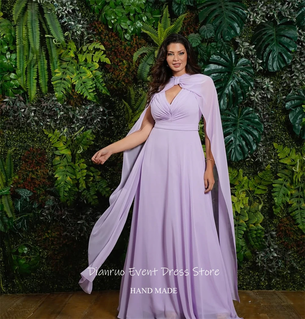 디안루오 로맨틱 시폰 이브닝 드레스 딥 V넥 로브 드 소와레 A라인 플로위 2026 우아한 파티 드레스 맞춤 제작