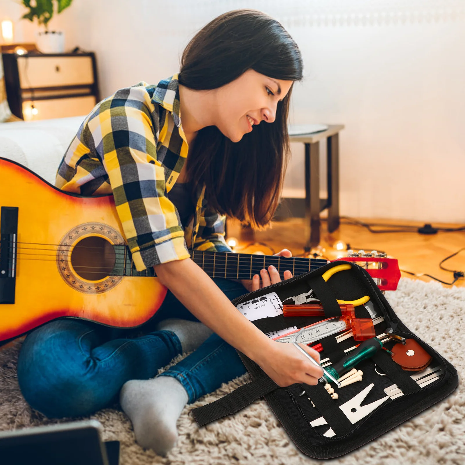 1Set Gitaar Setup Kit Compacte Muzikanten Onderhoud Reparatie Tools Perfect voor Beginners Luthier Snaarinstrumenten