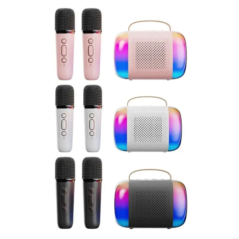 

54DF Kids Singing Machine with 2 Microphones Speaker Portable Toy for Children Birthday Gift Home KTV