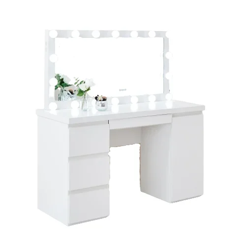 LED Mirror With Dressing Table Bulb Lights Makeup  dressing table with drawers and doors makeup vanity table lighted mirror