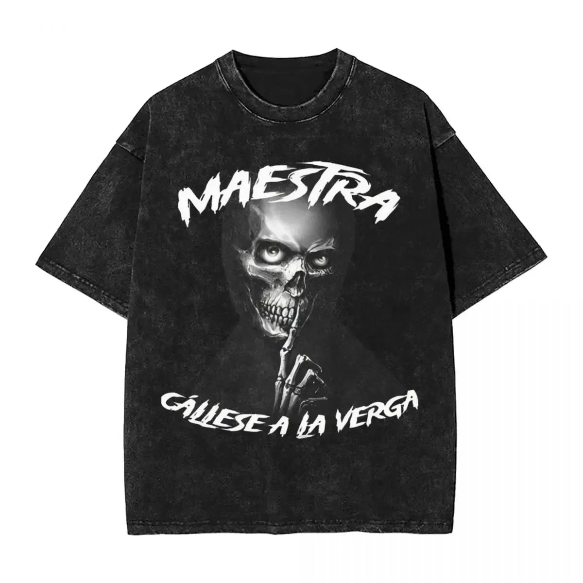 MAESTRA CALLESE A LA VERGA Washed T-Shirt Couple Y2K Fun Cotton T Shirts Summer Fashion Tee Shirt Custom DIY Plus Size Clothes