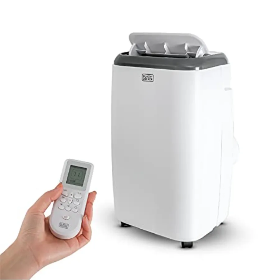 

Portable air conditioner for home use, white ABS plastic, white color, 10, 000 BTU cooling capacity with remote control and win