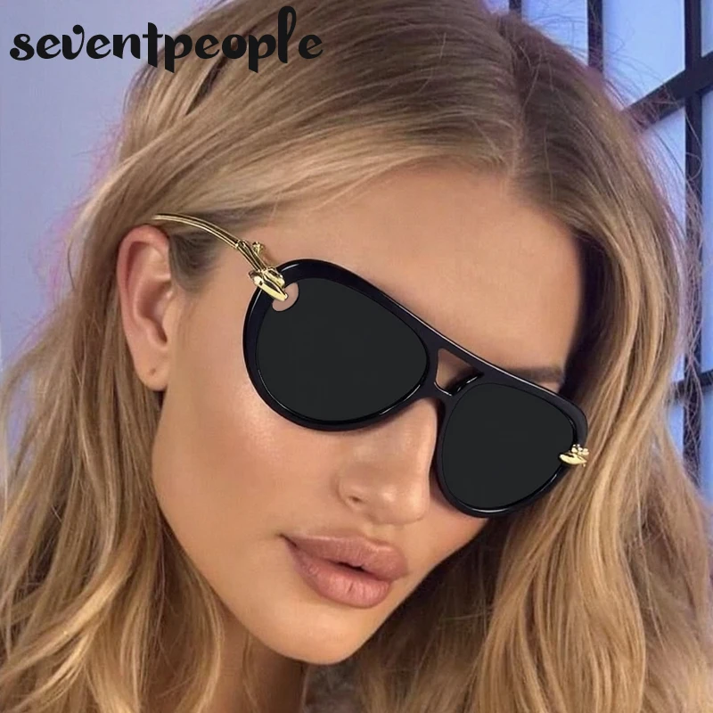

Oversized Pilot Steampunk Sunglasses Women 2025 Luxury Brand Vintage Oval Double Beam Sunglass For Ladies Trendy Shades UV400