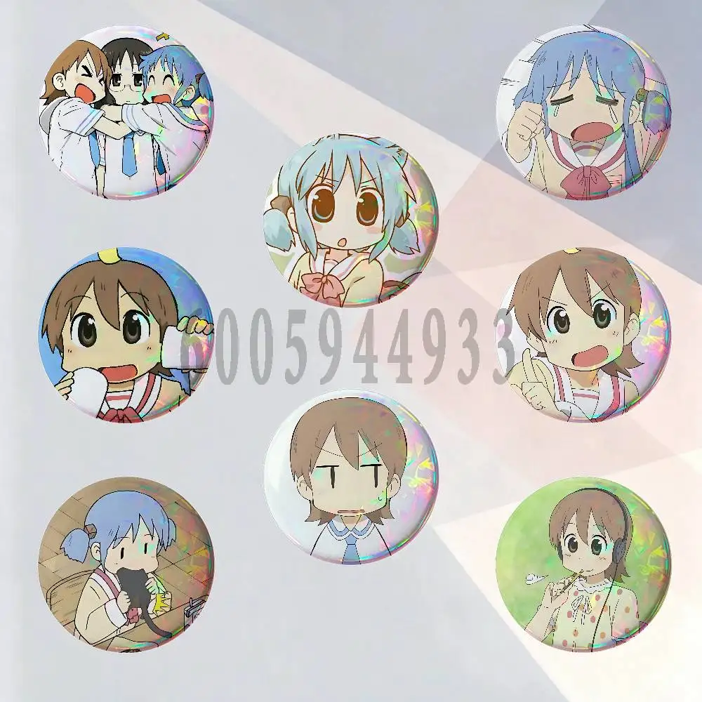 N-Nichijou Mio Yuuko HD Print Badges Pretty Round Display Brooches IP merchandise 32mm 58mm 75mm 44mm 25mm