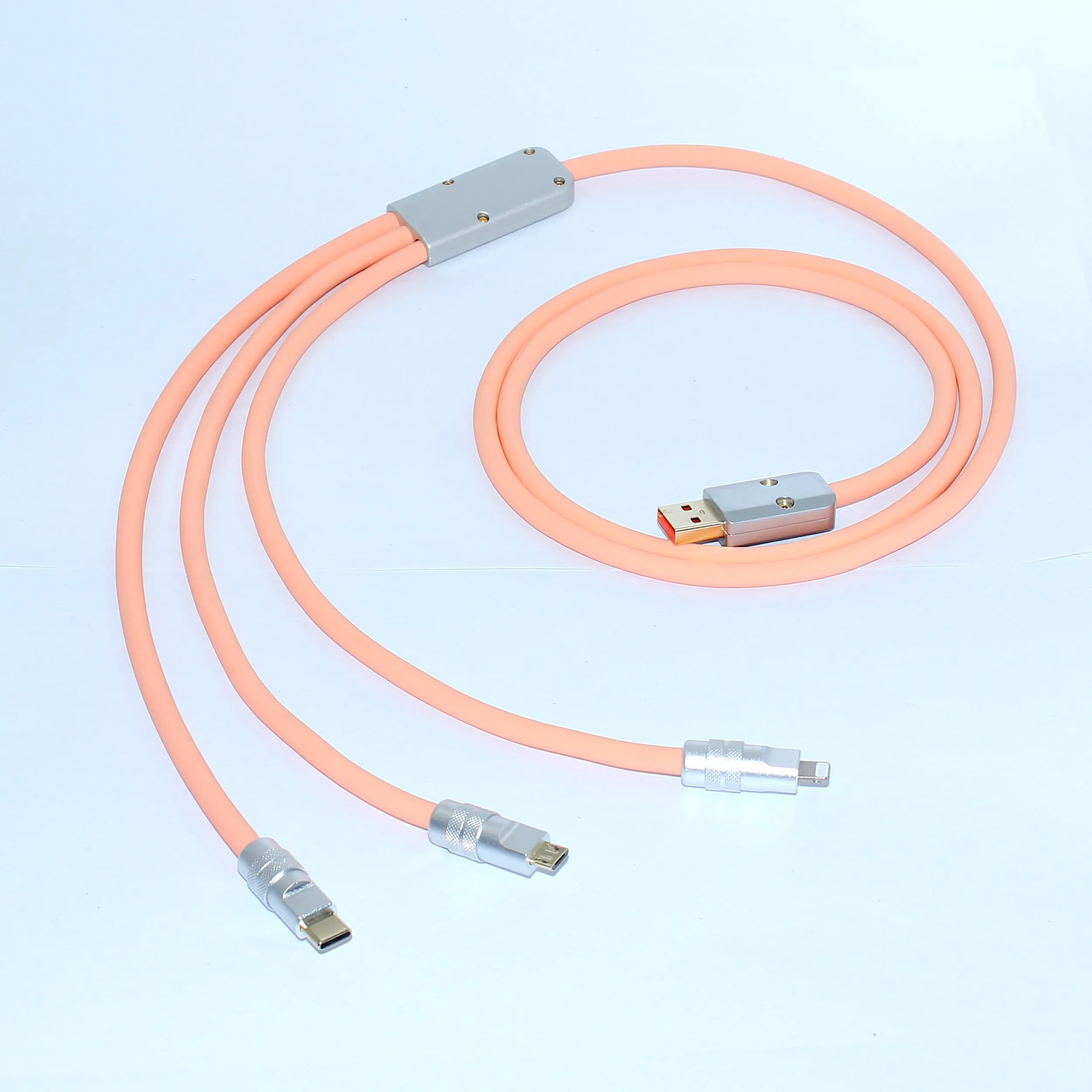 DIY data cable accessories one to two one to three for Apple typeC Android 6MM wire hole aluminum alloy durable