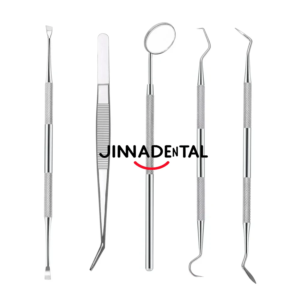 Dentist Stainless Steel Dental Mouth Mirror Steel Tweezers Elbow Probe Dentist Instrument Teeth Cleaning Whitening Dentistry