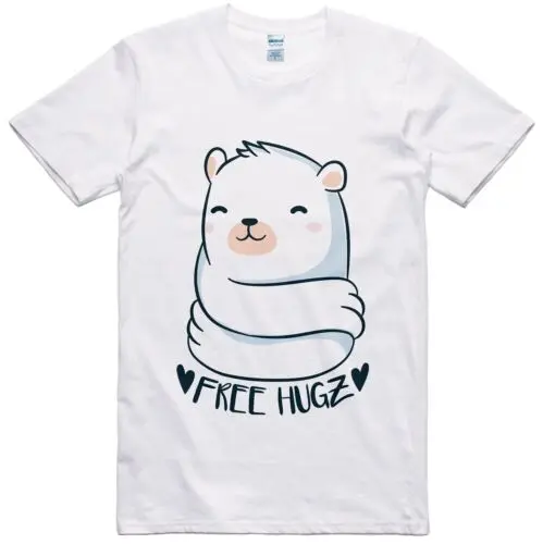 Camiseta Unisex, Forro Polar, abrazaderas Gratis, Hugz, Lindo Corte Normal