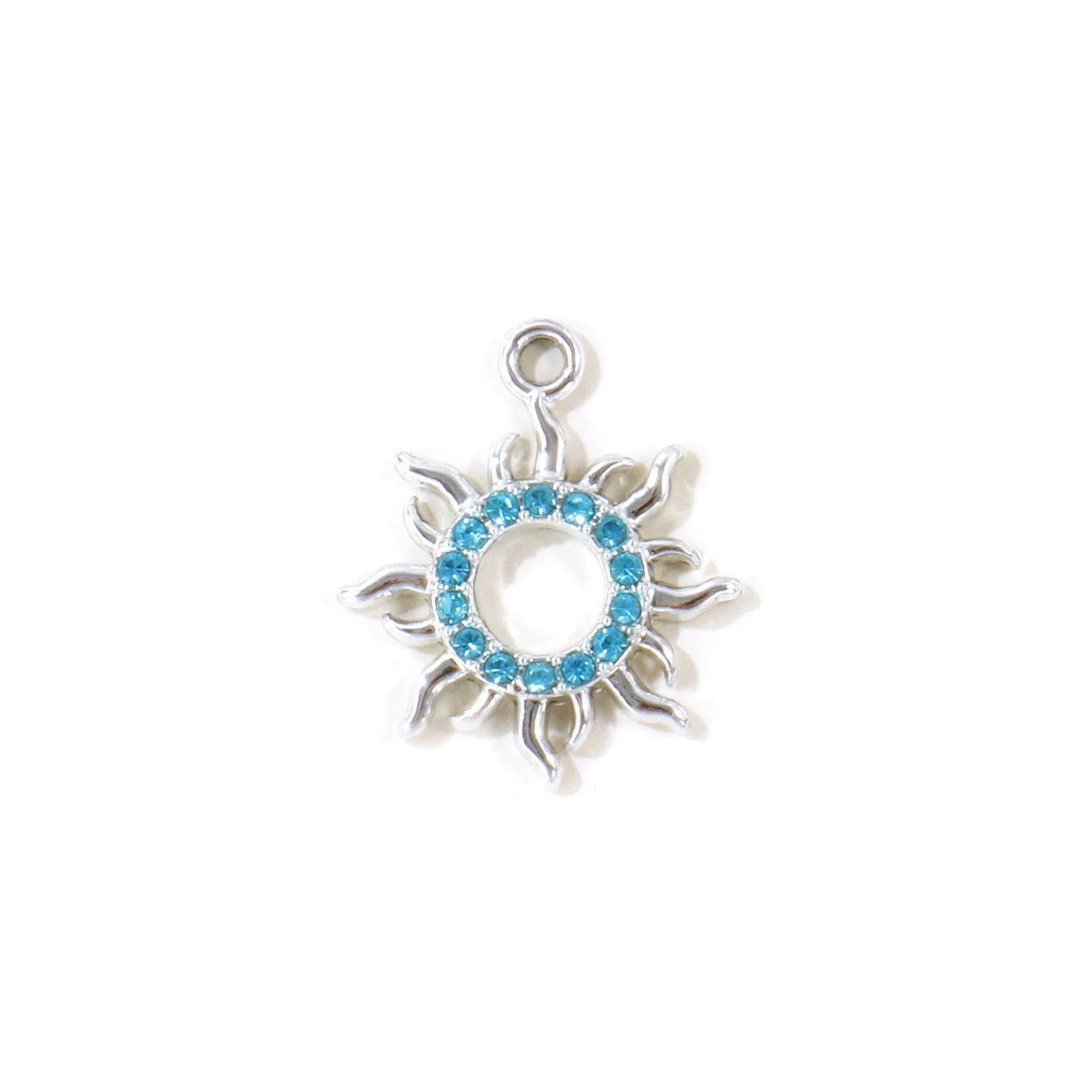 10 Stück Neue Blaue Strass-Ozean-Schmuckanhänger Silberfarbene Zinklegierung Muschel-Schildkröten-Anhänger für Frauen DIY Halsketten-Schmuck – Detail 3