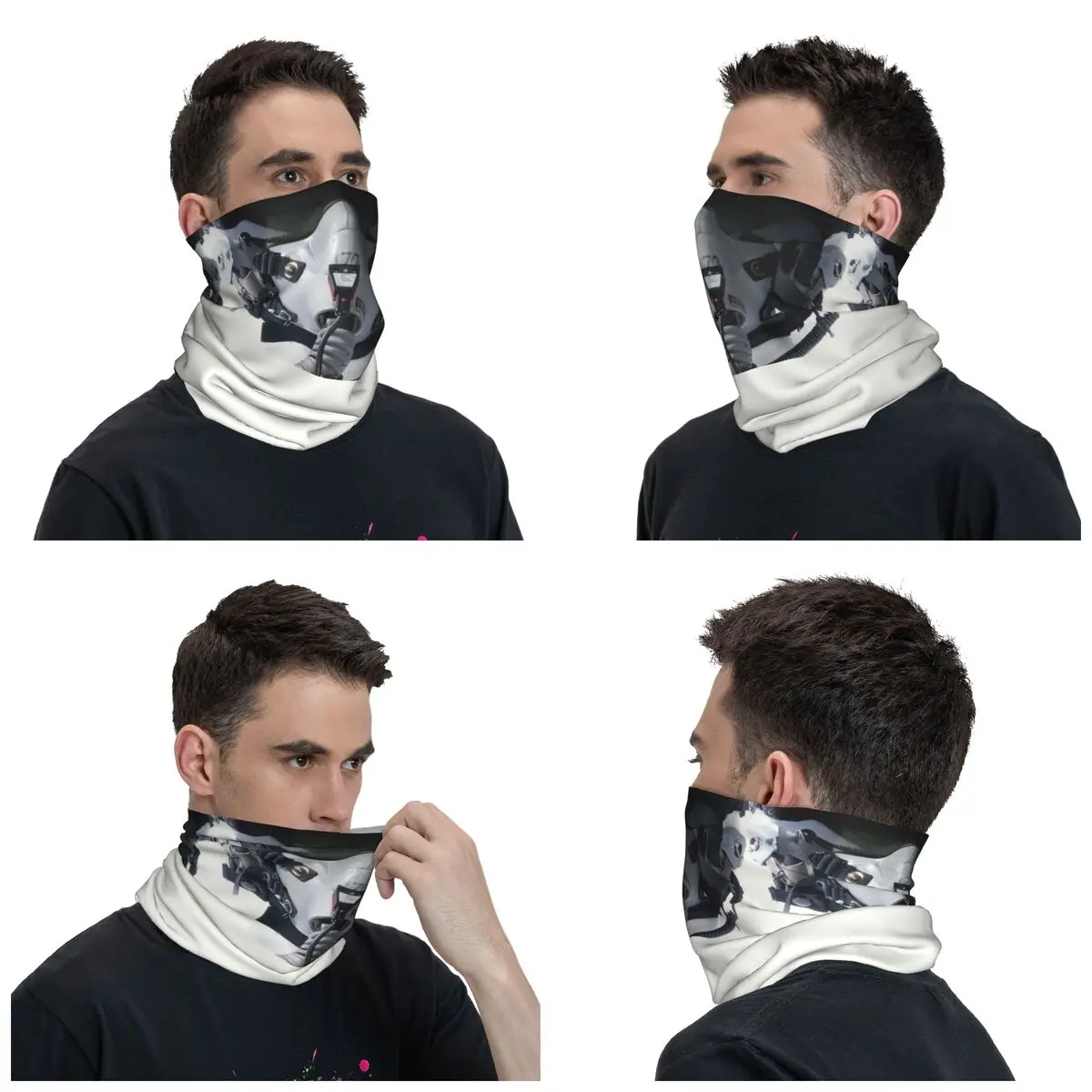 Fighter Pilot Helmet Bandana Winter Neck Warmer Men Windproof Wrap Face Scarf for Hiking Modern New Warfare Gaiter Headband