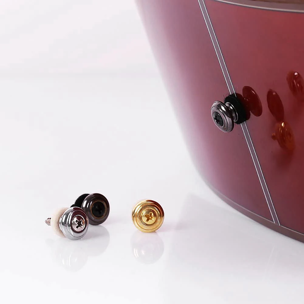 2 قطعة الصوف النحاس الغيتار حزام قفل قفل أوتاد دبابيس الفطر شكل نهاية زر ل الصوتية الكلاسيكية الكهربائية باس الغيت الغنية