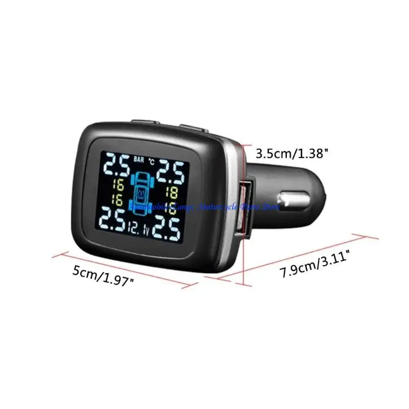 H7BD Tire Pressure Monitoring System with Voice Alarm 0-3.5Bar Adjustable 6