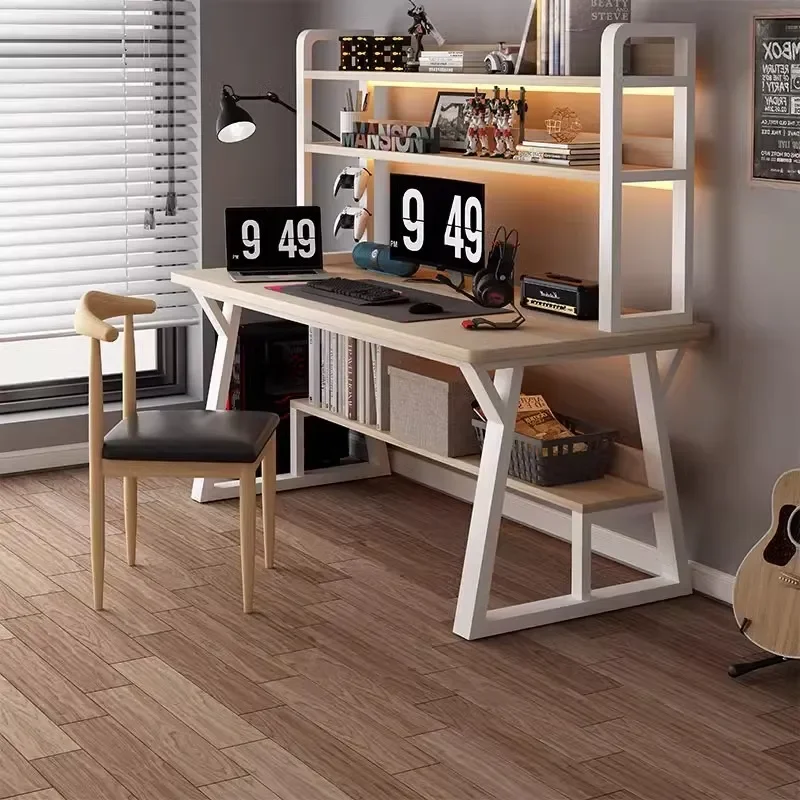 Computer Desk with Chair Home E-sports Gaming Table Simple Student Study Desk Bookshelf Integrated Workstation for Bedroom