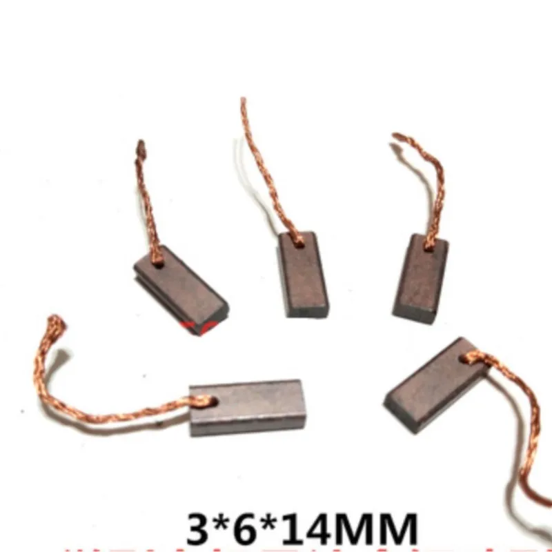 Imagem -03 - Escova de Cobre do Carbono da Escova do Limpador do Carro do Micro Motor 2.5x3x4x5x6x6.3x7x8x9x10x12x12.5x14x15x16x17x 18x19x20x25 mm