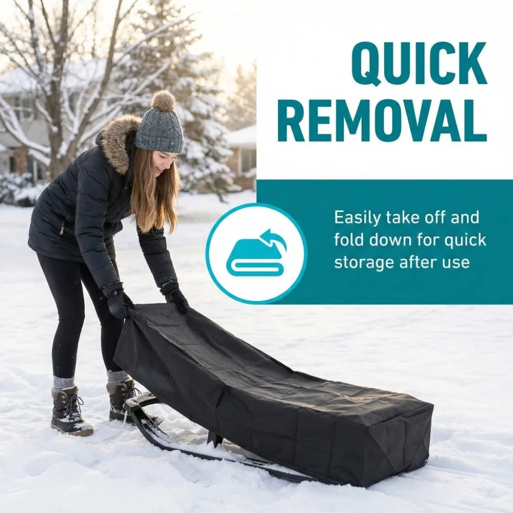 Waterproof Sled Cover Snowproof Lightweight Ice Fishing Sled Cover Foldable Custom-fit Snowmobile Protective Cover